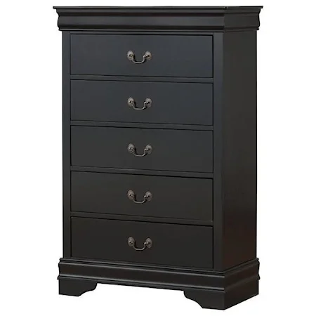 5 Drawer Chest with Molded Apron